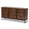 Baxton Studio Neil Modern Walnut Brown Finished Wood and Black Finished Metal 3-Door Dining Room Sideboard Buffet 178-11214-Zoro - alternate 1